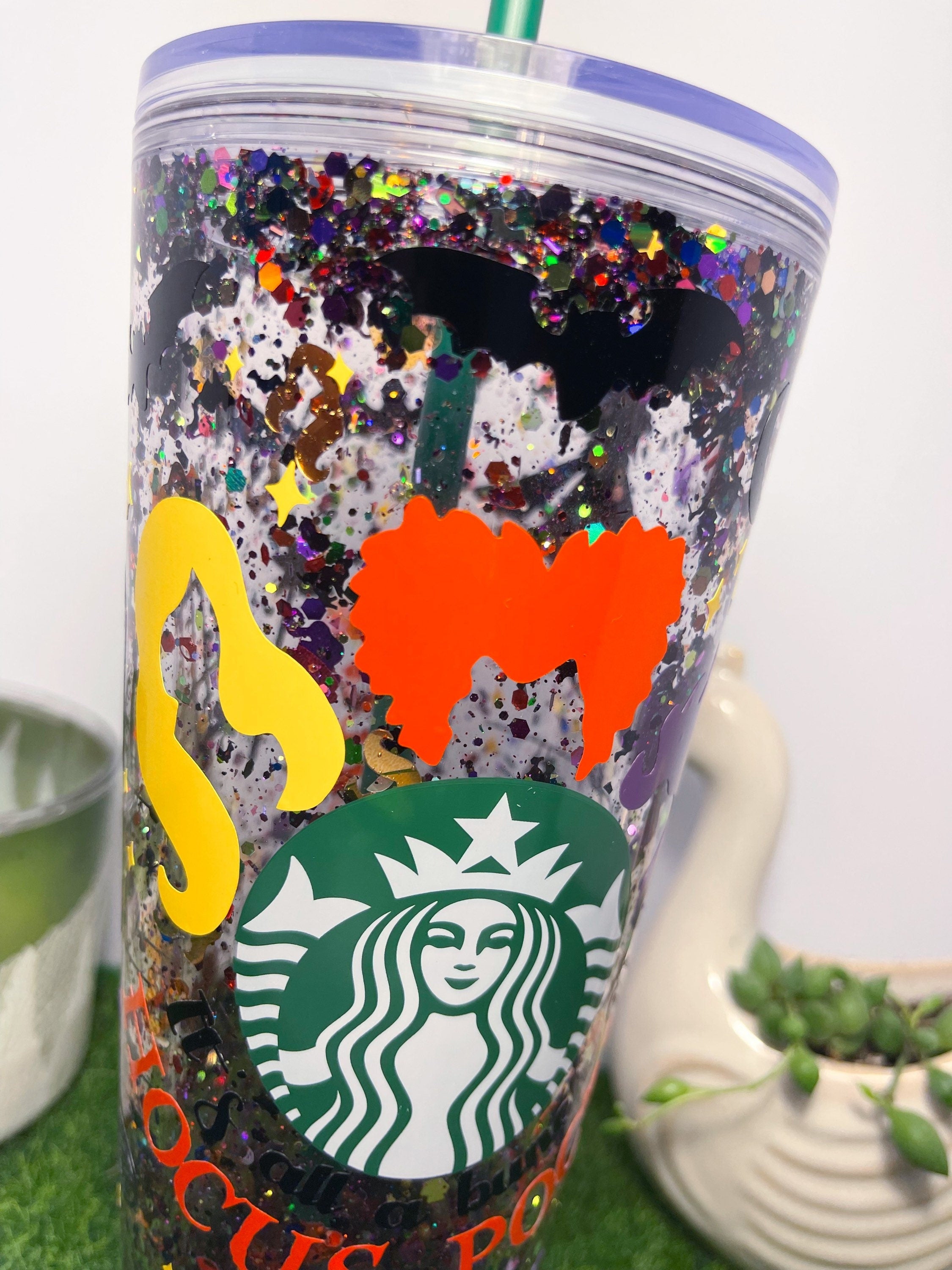 Hocus Pocus Starbucks Snow Globe Glitter Tumbler – Trinket Styles